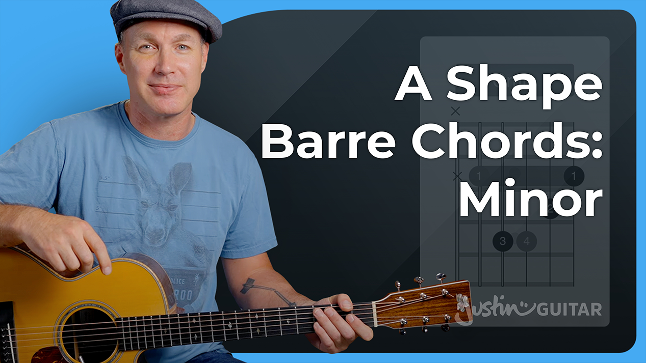 A Shape Barre Chords: Minor | JustinGuitar.com